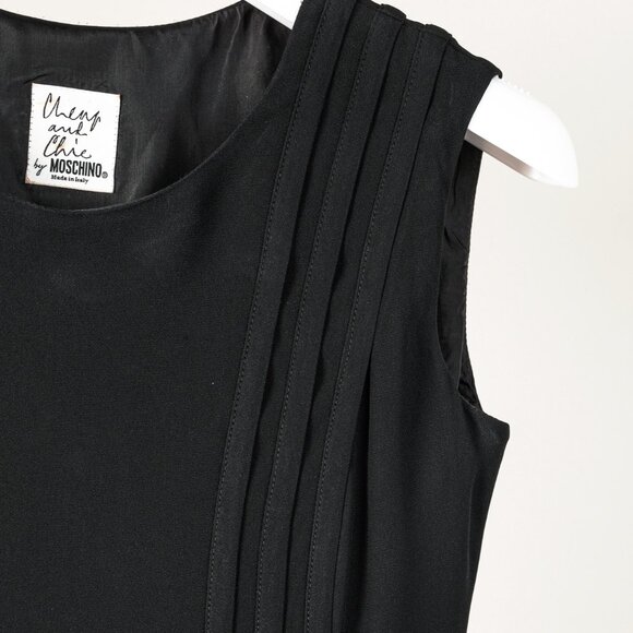 Moschino Cheap and Chic Black Tonal-Piping Sleeveless Dress - Picture 4 of 11